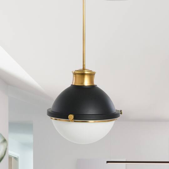 Hello Honey® Robert Stevenson Lighting Cameron Two-Tone Metal & Frosted Glass Ceiling Light